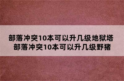 部落冲突10本可以升几级地狱塔 部落冲突10本可以升几级野猪